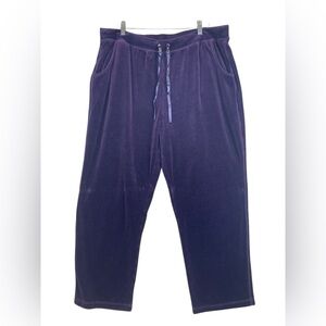 Activology purple velour lounge pants wide leg 2X comfy soft relaxed